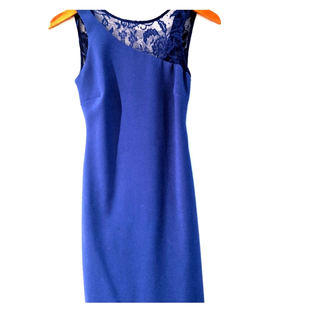 Zara blue dress with lace details.